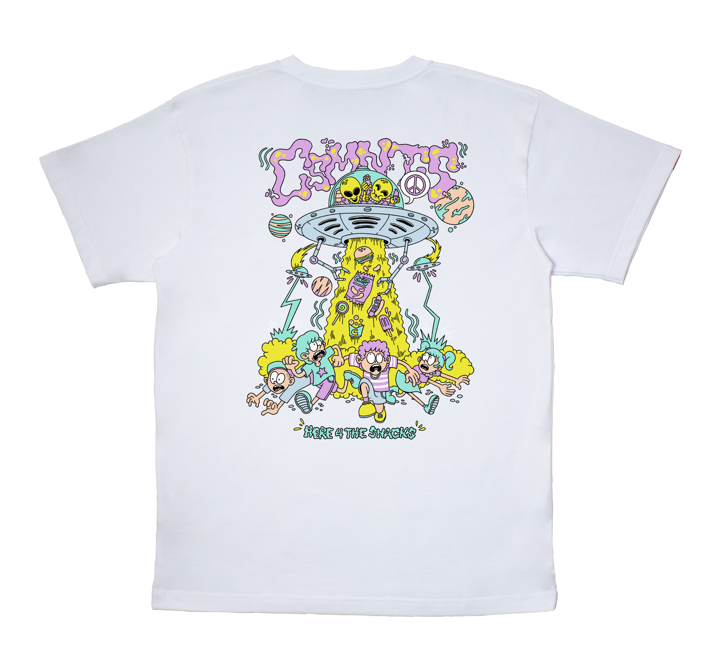 Cosmonauts Here 4 The Snacks White Tee