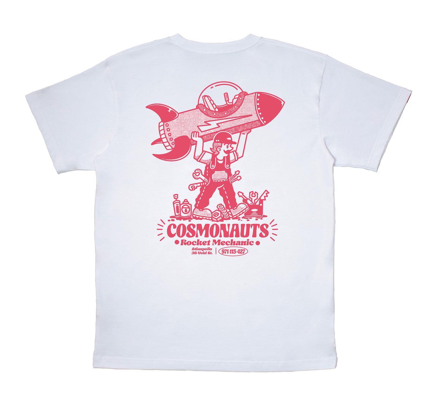 Cosmonauts - Atlaspolis Mechanic White Tee