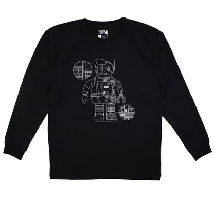 Cosmonauts X SOB X Injuries Paper Blueprint Robot Sweatshirt Black