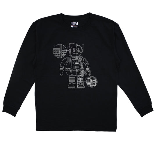Cosmonauts X SOB X Injuries Paper Blueprint Robot Sweatshirt Black