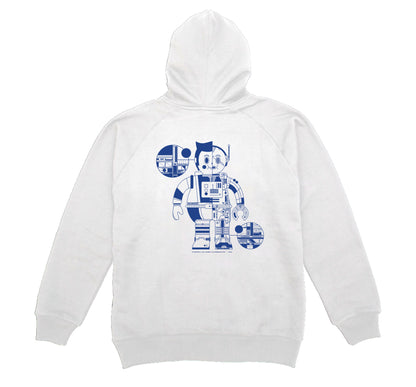 Cosmonauts X SOB X Injuries Paper Blueprint Rocket Hoodie White