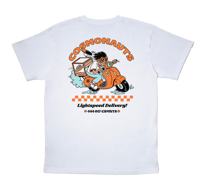 Cosmonauts - Pizza  Delivery White Tee